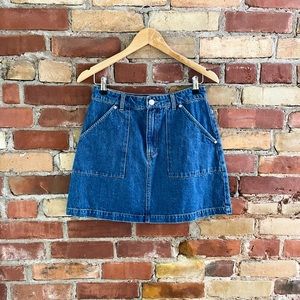 Frank & Oak Denim Mini-Skirt in Medium Indigo